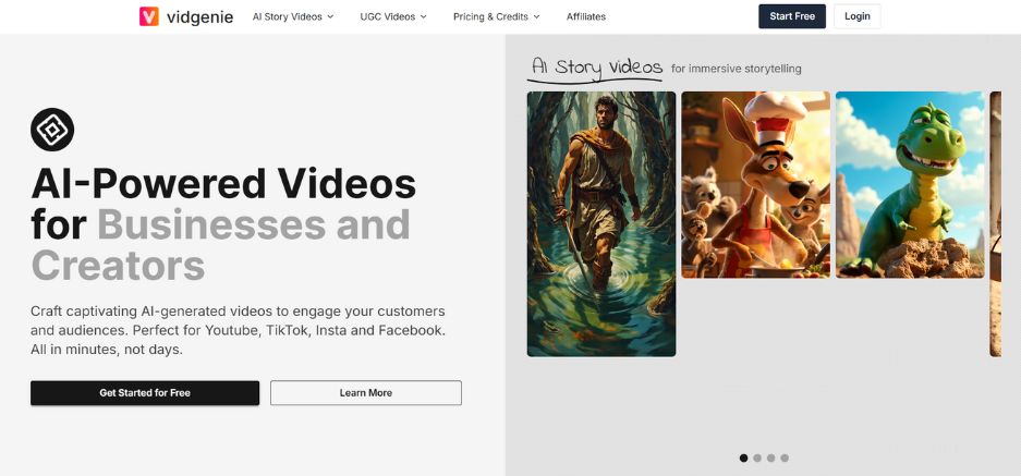 vidgenie ai video generator