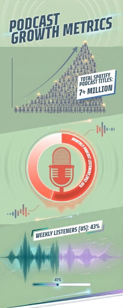 Podcast Growth Metrics Infographic Banner
