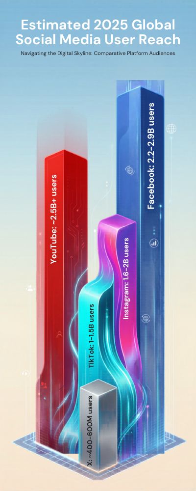 Stacked Bars Estimated Social Media Reach 2025