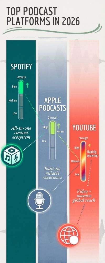 Top Podcast Platforms in 2026 Infographic