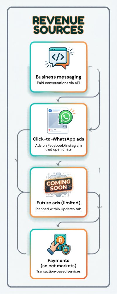 Vertical Flowchart Infographic on Revenue Sources